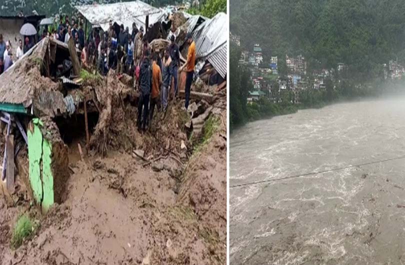 बारिश का कहर: मकान गिरने से दो की मौत, उफनती नदी में बही कारें