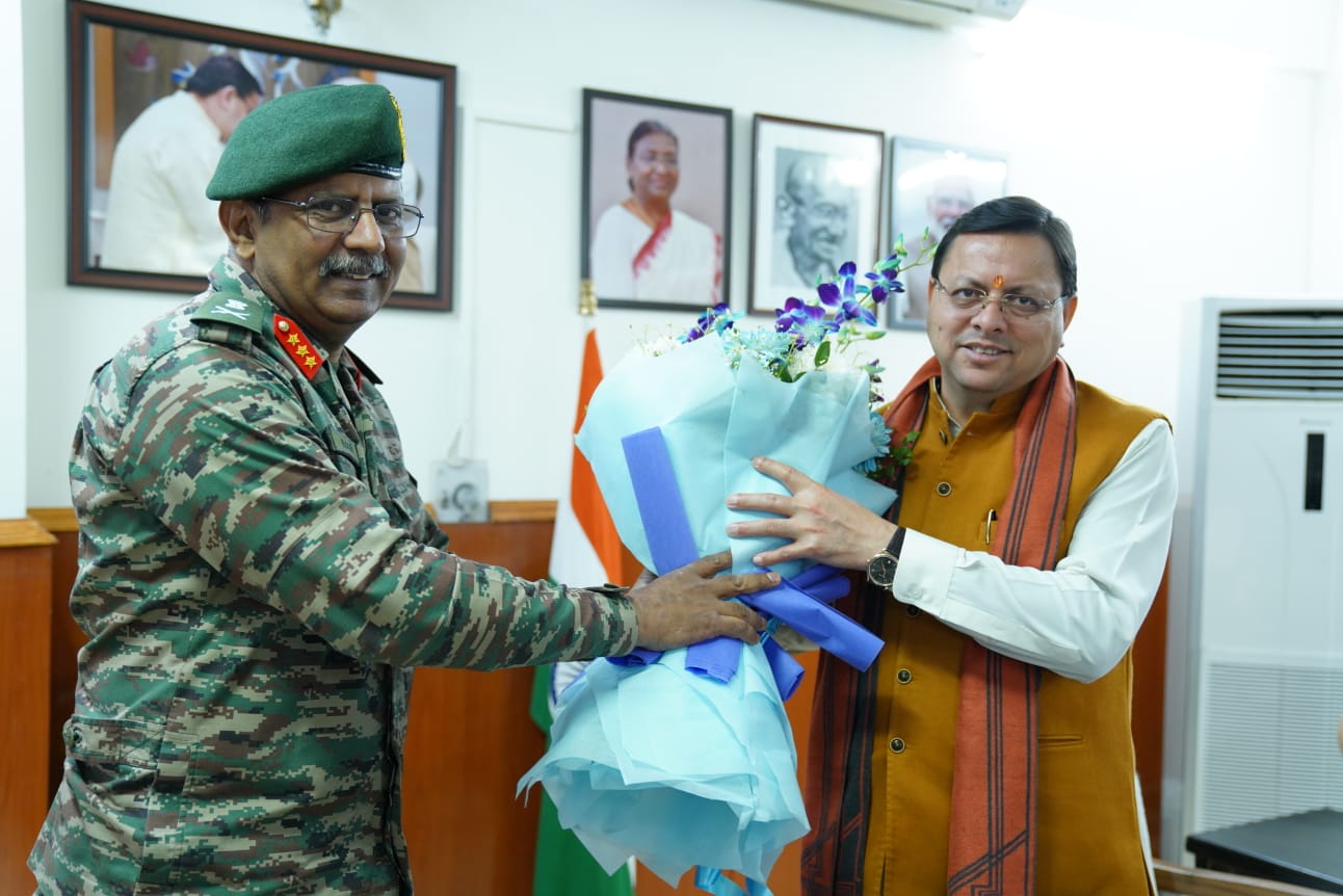 उत्तराखंड: CM धामी से मिले BRO महानिदेशक लेफ्टिनेंट जनरल रघु श्रीनिवासन